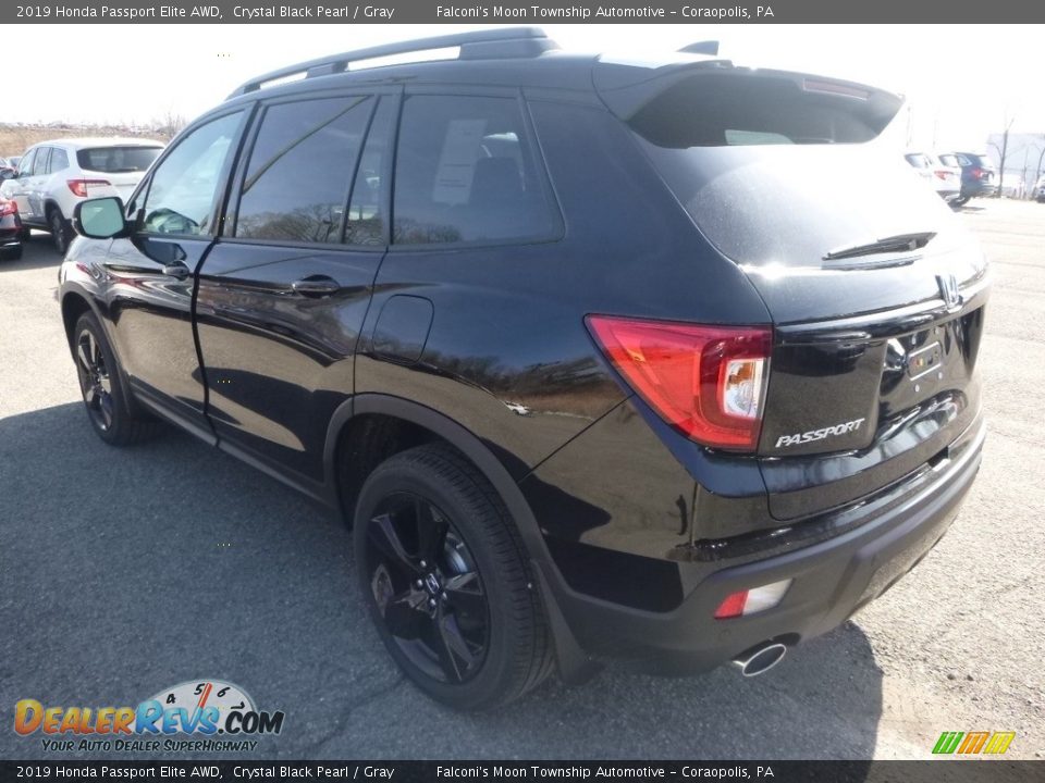 2019 Honda Passport Elite AWD Crystal Black Pearl / Gray Photo #2