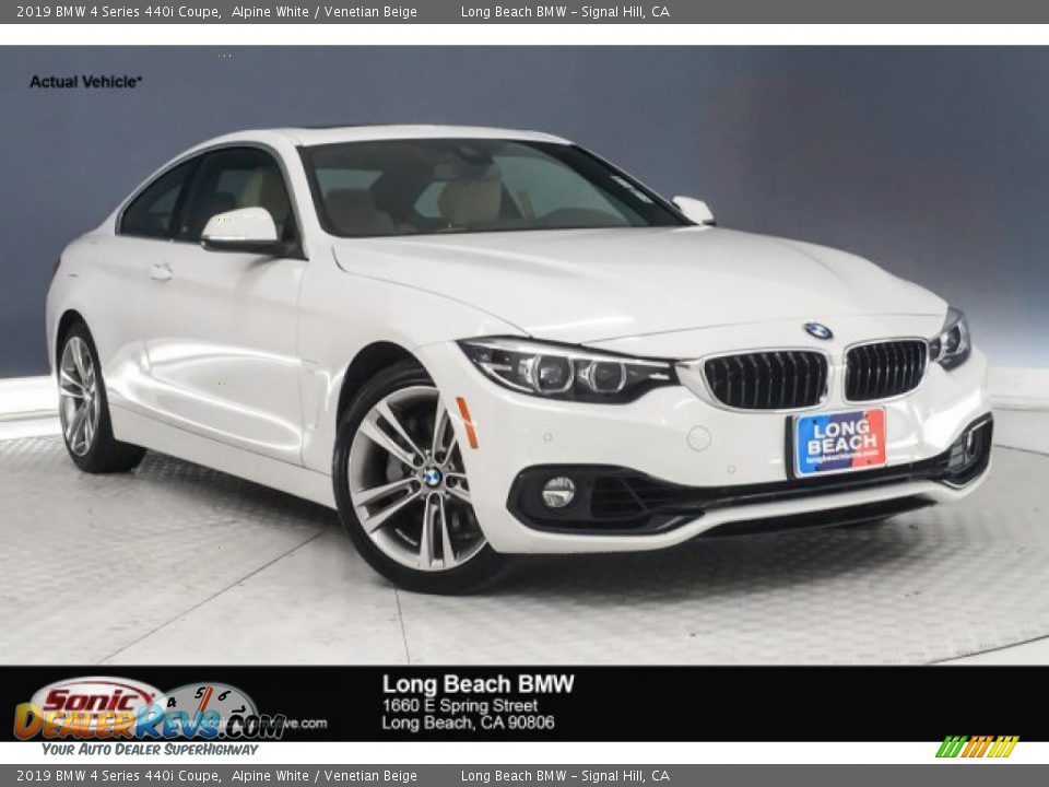 2019 BMW 4 Series 440i Coupe Alpine White / Venetian Beige Photo #1