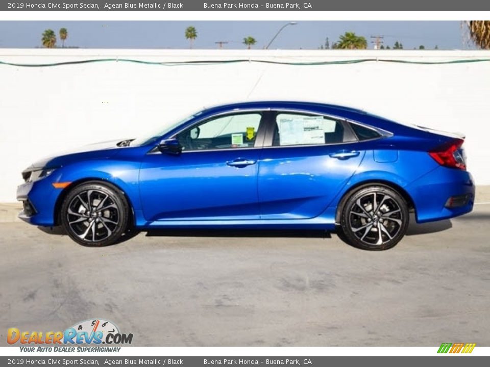 2019 Honda Civic Sport Sedan Agean Blue Metallic / Black Photo #9