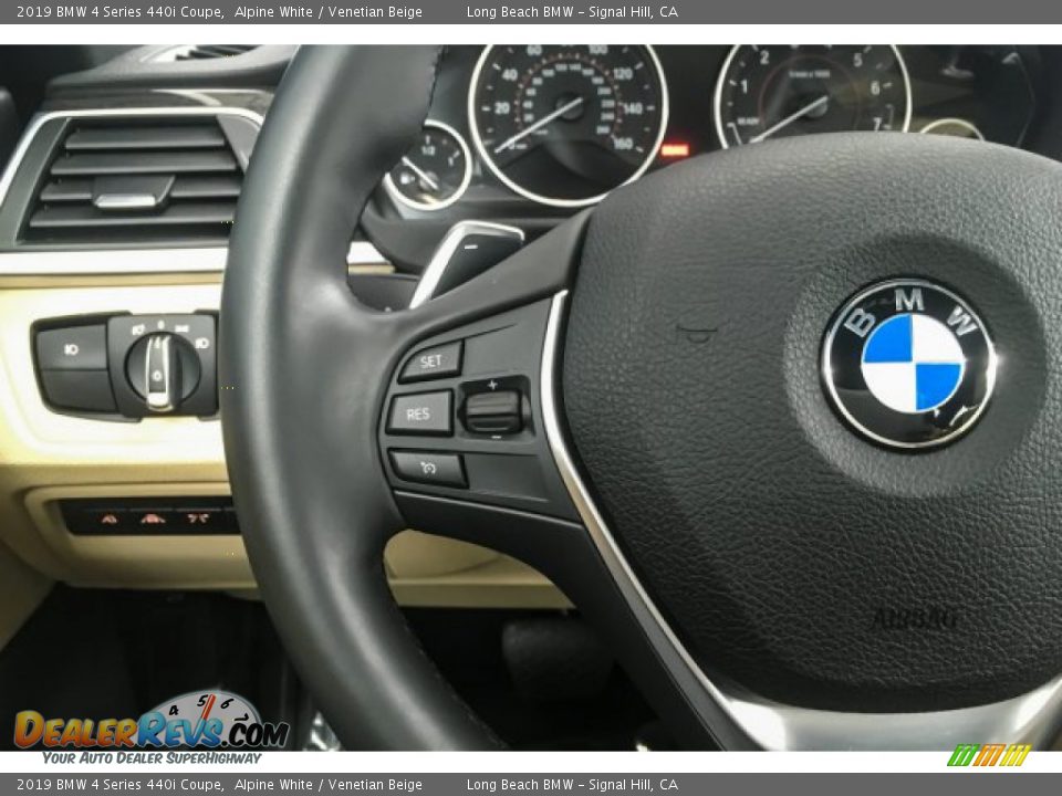 2019 BMW 4 Series 440i Coupe Alpine White / Venetian Beige Photo #15