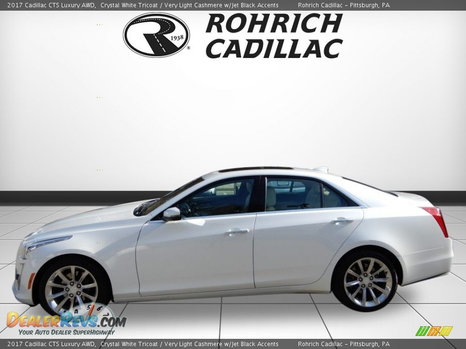 2017 Cadillac CTS Luxury AWD Crystal White Tricoat / Very Light Cashmere w/Jet Black Accents Photo #2