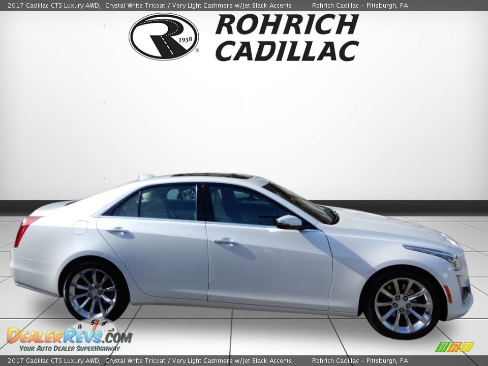2017 Cadillac CTS Luxury AWD Crystal White Tricoat / Very Light Cashmere w/Jet Black Accents Photo #6