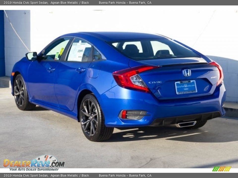 2019 Honda Civic Sport Sedan Agean Blue Metallic / Black Photo #2