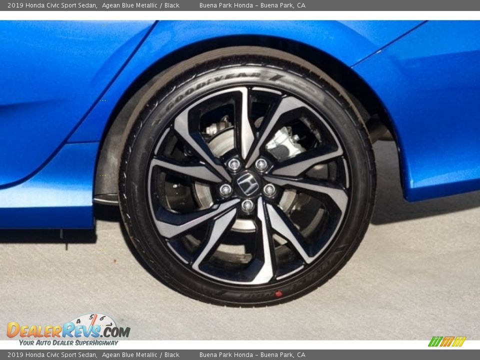 2019 Honda Civic Sport Sedan Agean Blue Metallic / Black Photo #12