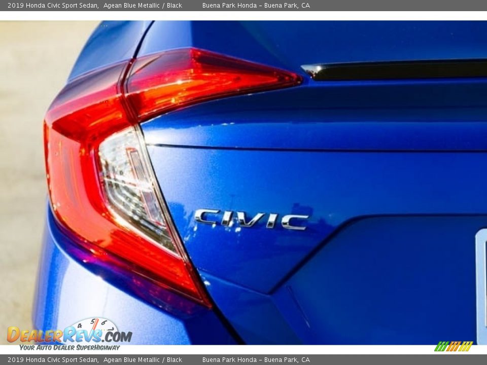2019 Honda Civic Sport Sedan Agean Blue Metallic / Black Photo #7