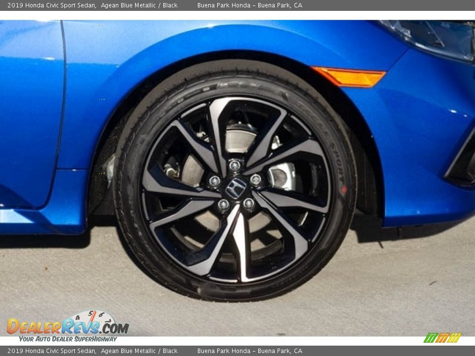 2019 Honda Civic Sport Sedan Agean Blue Metallic / Black Photo #14
