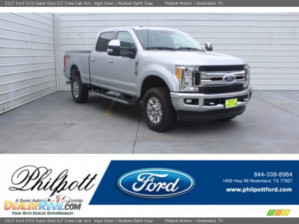 2017 Ford F250 Super Duty XLT Crew Cab 4x4 Ingot Silver / Medium Earth Gray Photo #1