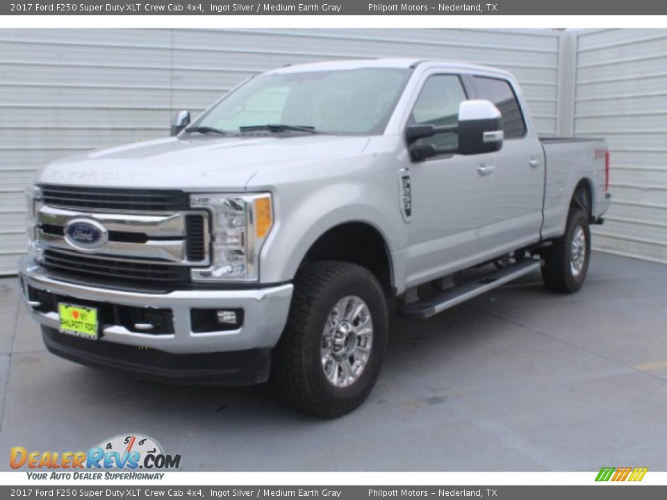 2017 Ford F250 Super Duty XLT Crew Cab 4x4 Ingot Silver / Medium Earth Gray Photo #4