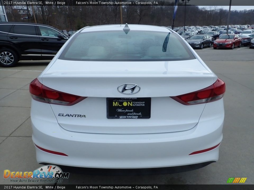 2017 Hyundai Elantra SE White / Beige Photo #3