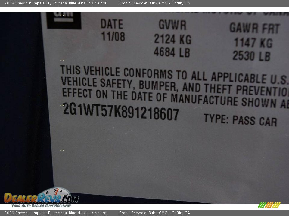 2009 Chevrolet Impala LT Imperial Blue Metallic / Neutral Photo #26