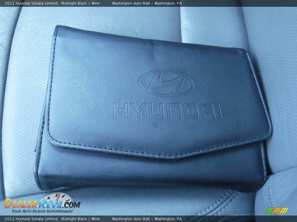 2011 Hyundai Sonata Limited Midnight Black / Wine Photo #24
