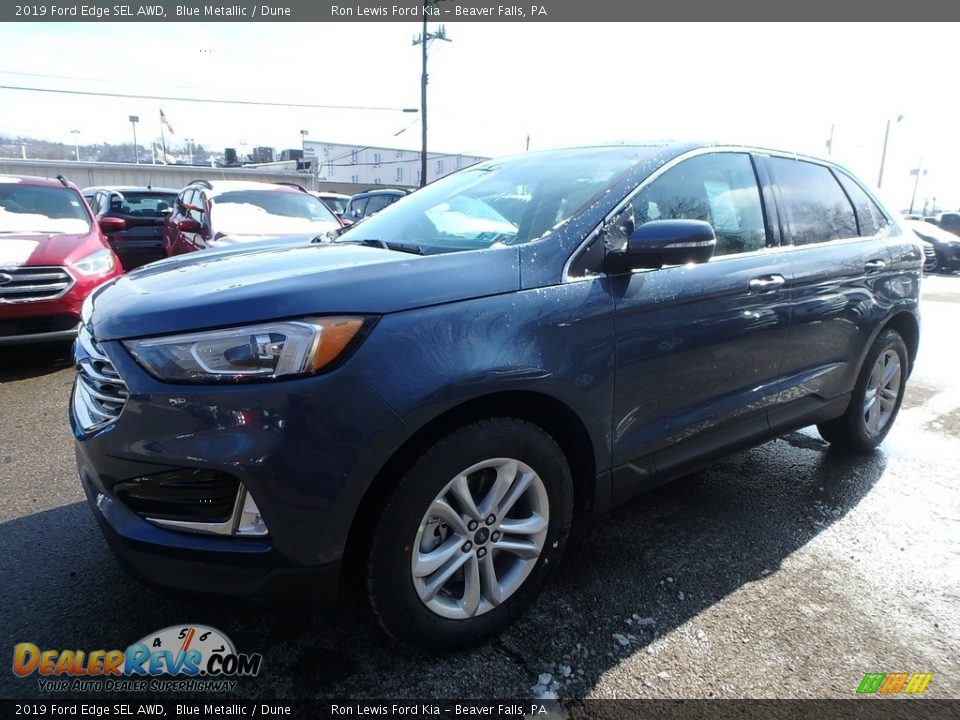 2019 Ford Edge SEL AWD Blue Metallic / Dune Photo #8