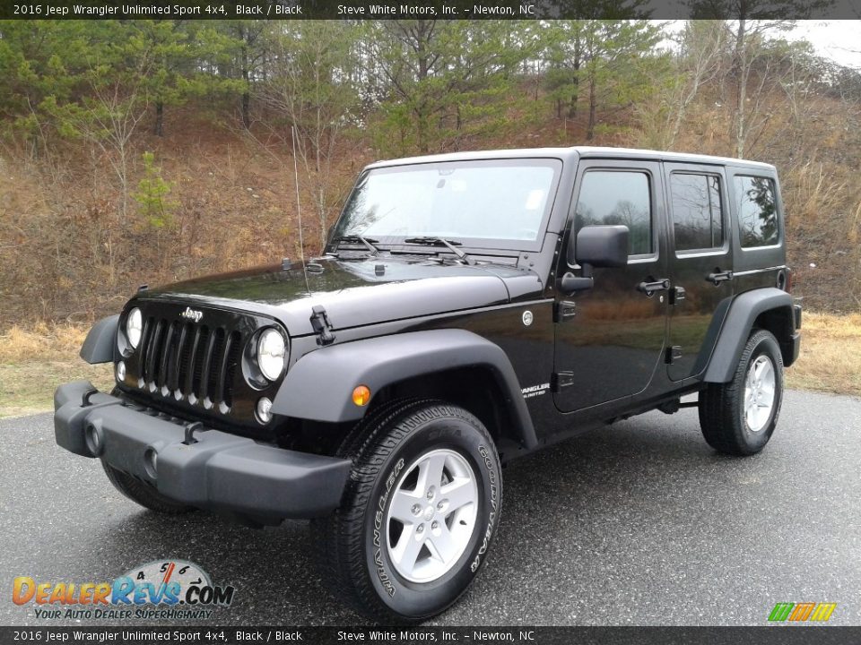 2016 Jeep Wrangler Unlimited Sport 4x4 Black / Black Photo #2
