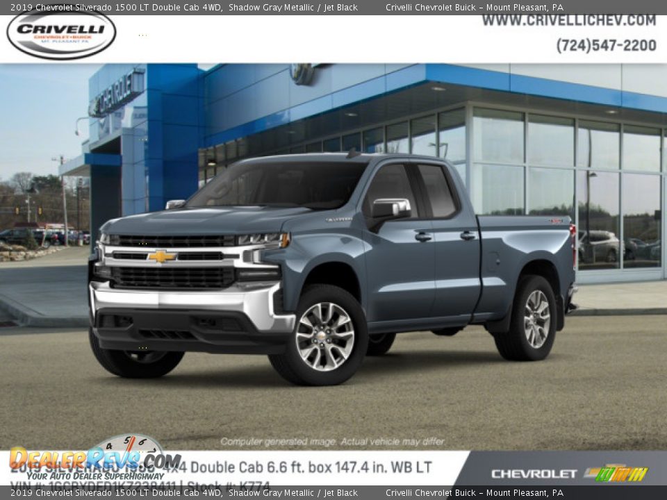 2019 Chevrolet Silverado 1500 LT Double Cab 4WD Shadow Gray Metallic / Jet Black Photo #1