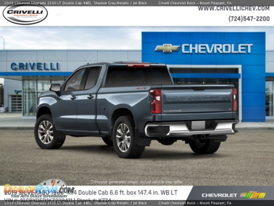 2019 Chevrolet Silverado 1500 LT Double Cab 4WD Shadow Gray Metallic / Jet Black Photo #2