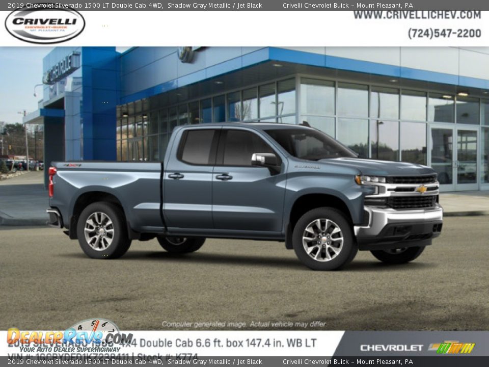 2019 Chevrolet Silverado 1500 LT Double Cab 4WD Shadow Gray Metallic / Jet Black Photo #4