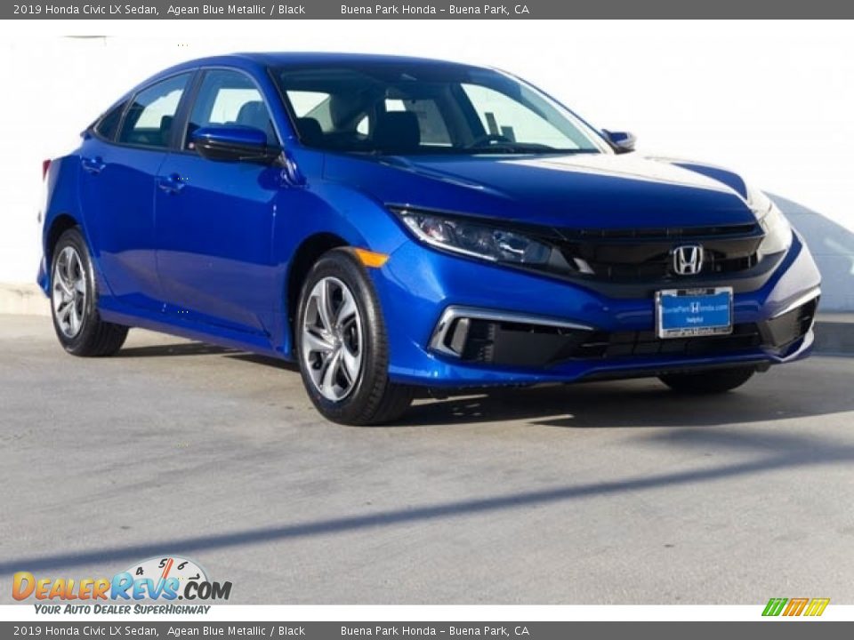 2019 Honda Civic LX Sedan Agean Blue Metallic / Black Photo #1