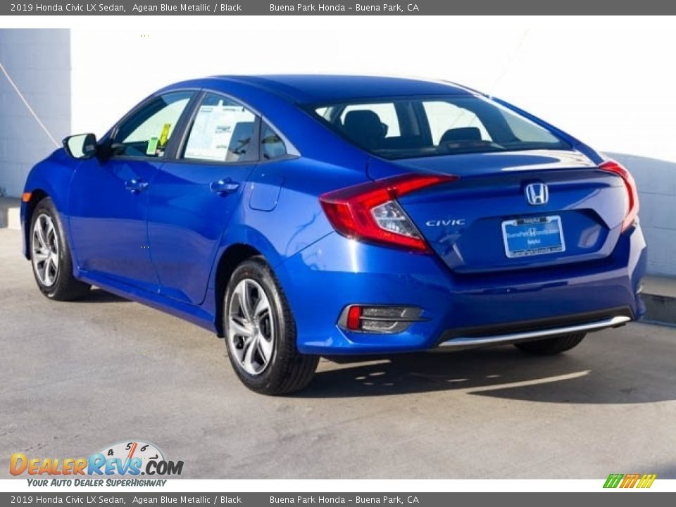 2019 Honda Civic LX Sedan Agean Blue Metallic / Black Photo #2