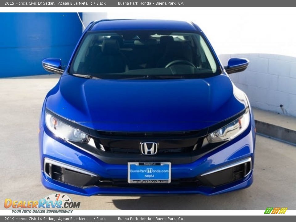 2019 Honda Civic LX Sedan Agean Blue Metallic / Black Photo #3