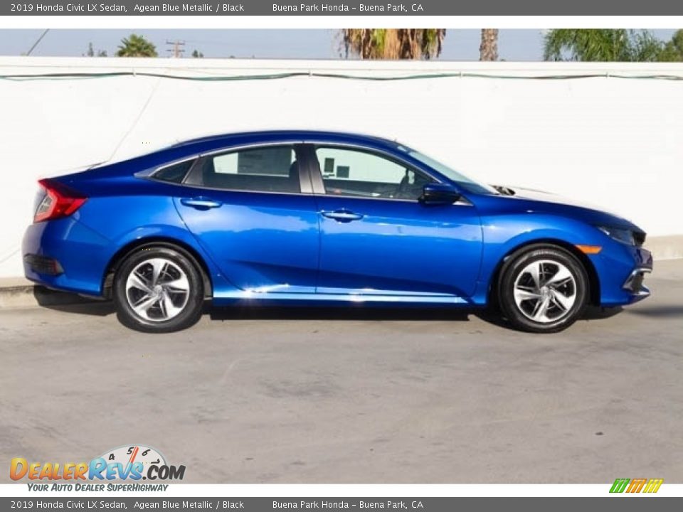 2019 Honda Civic LX Sedan Agean Blue Metallic / Black Photo #5