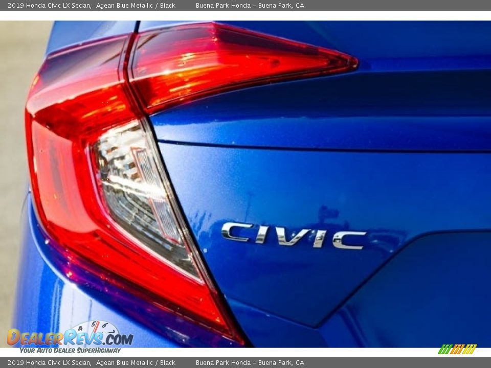 2019 Honda Civic LX Sedan Agean Blue Metallic / Black Photo #7