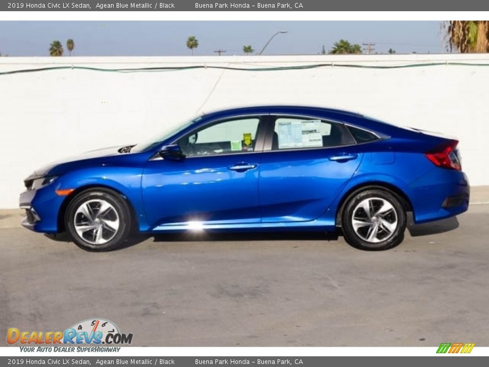 2019 Honda Civic LX Sedan Agean Blue Metallic / Black Photo #9