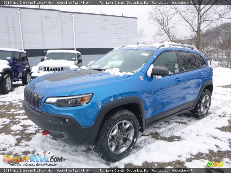 2019 Jeep Cherokee Trailhawk 4x4 Hydro Blue Pearl / Black Photo #1