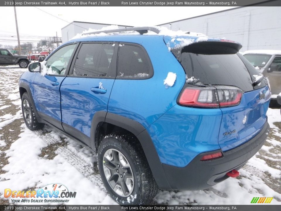 2019 Jeep Cherokee Trailhawk 4x4 Hydro Blue Pearl / Black Photo #3