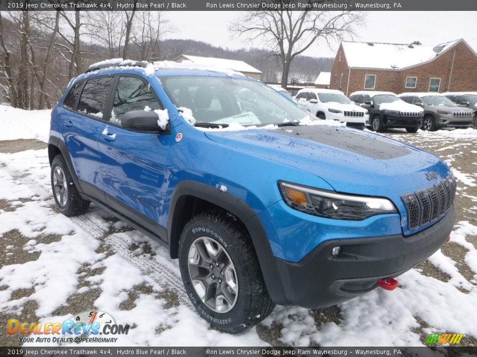 2019 Jeep Cherokee Trailhawk 4x4 Hydro Blue Pearl / Black Photo #7