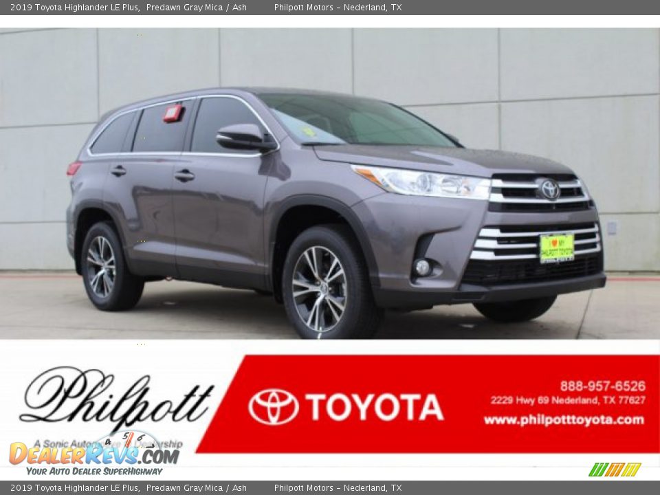 2019 Toyota Highlander LE Plus Predawn Gray Mica / Ash Photo #1