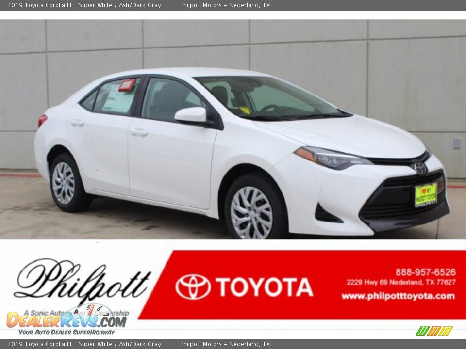 2019 Toyota Corolla LE Super White / Ash/Dark Gray Photo #1