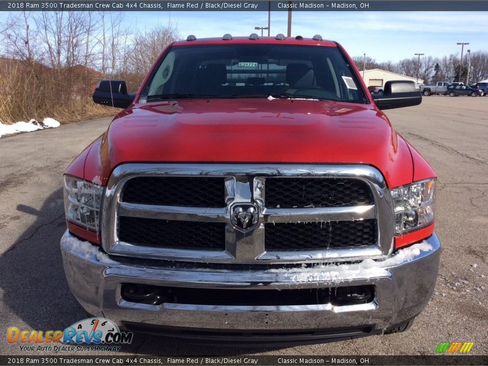 2018 Ram 3500 Tradesman Crew Cab 4x4 Chassis Flame Red / Black/Diesel Gray Photo #2
