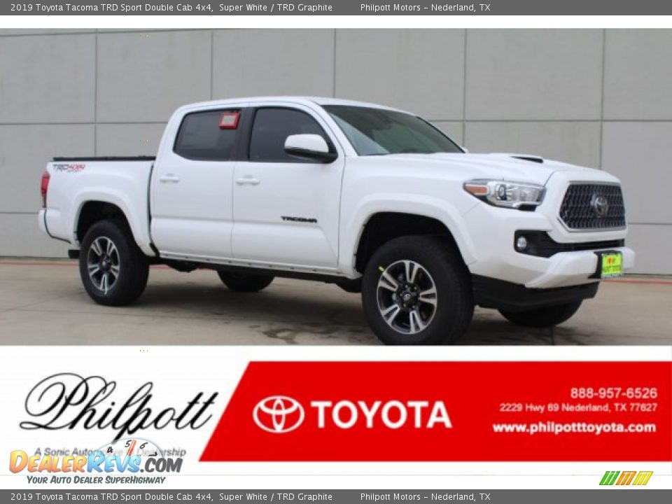 2019 Toyota Tacoma TRD Sport Double Cab 4x4 Super White / TRD Graphite Photo #1