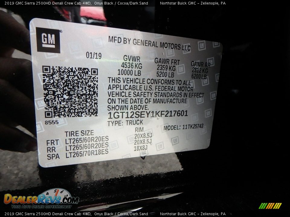 2019 GMC Sierra 2500HD Denali Crew Cab 4WD Onyx Black / Cocoa/Dark Sand Photo #15