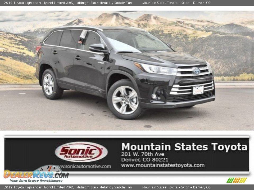 2019 Toyota Highlander Hybrid Limited AWD Midnight Black Metallic / Saddle Tan Photo #1