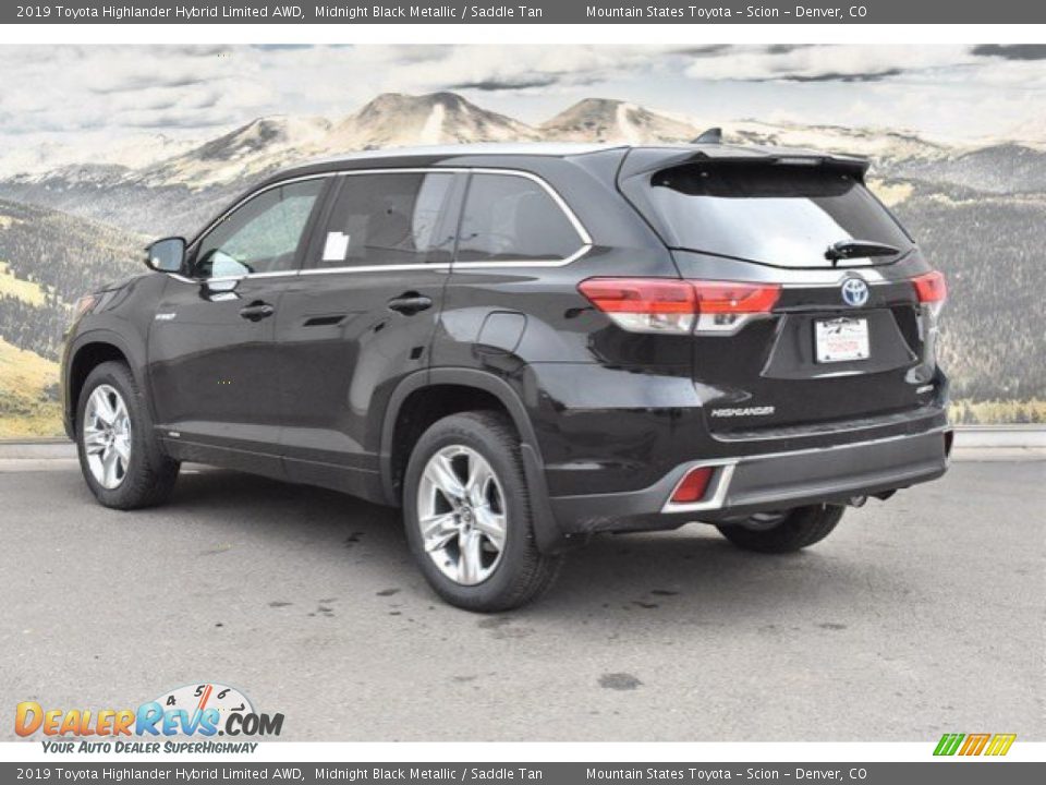 2019 Toyota Highlander Hybrid Limited AWD Midnight Black Metallic / Saddle Tan Photo #3