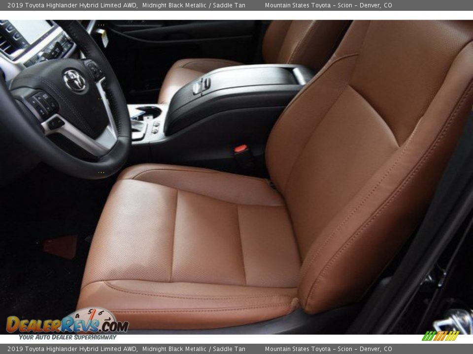 2019 Toyota Highlander Hybrid Limited AWD Midnight Black Metallic / Saddle Tan Photo #6