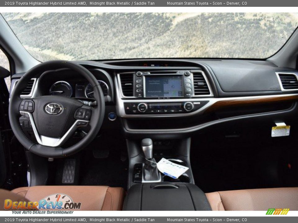 2019 Toyota Highlander Hybrid Limited AWD Midnight Black Metallic / Saddle Tan Photo #7