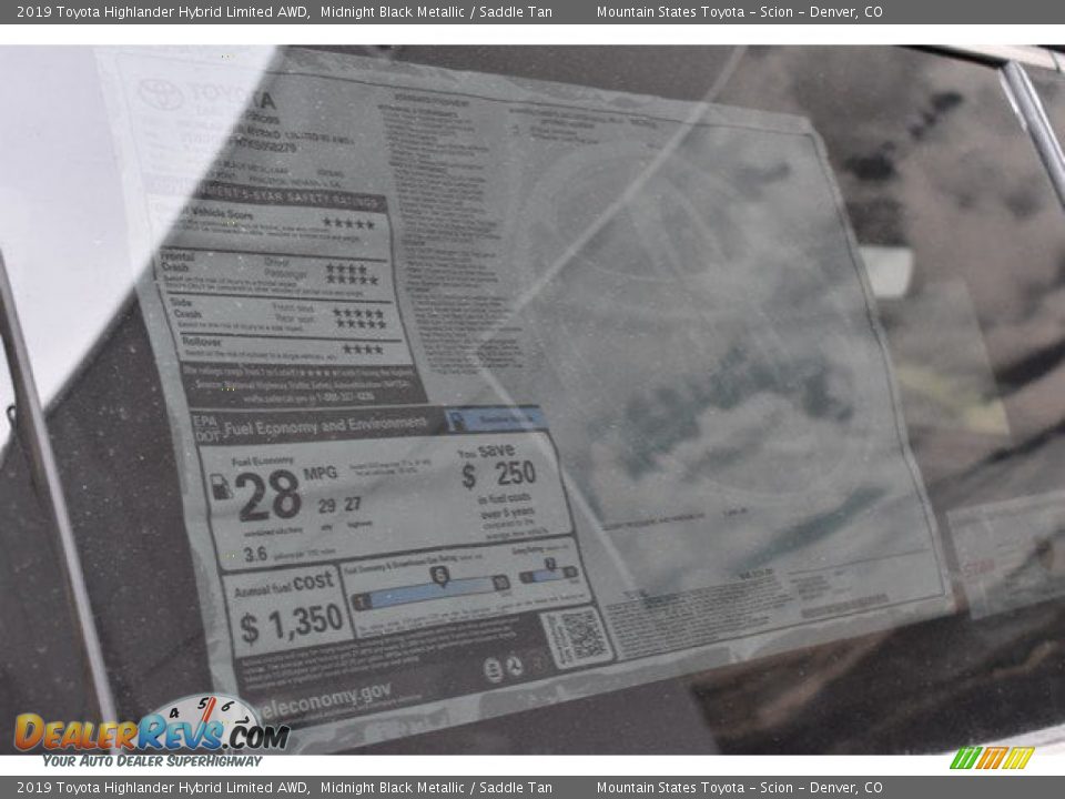 2019 Toyota Highlander Hybrid Limited AWD Midnight Black Metallic / Saddle Tan Photo #12