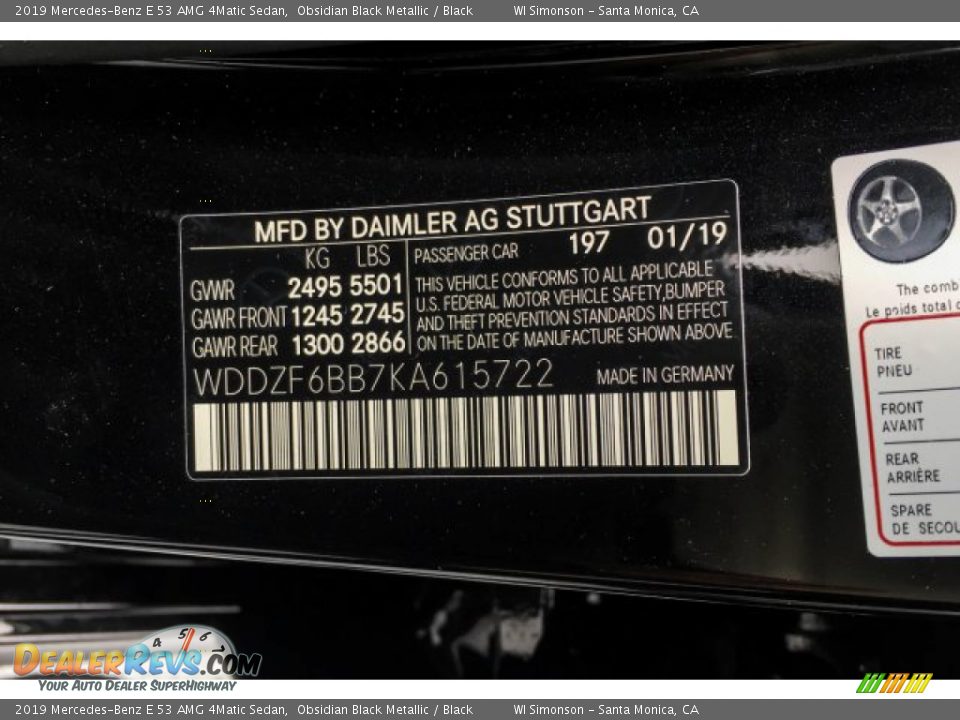 2019 Mercedes-Benz E 53 AMG 4Matic Sedan Obsidian Black Metallic / Black Photo #11
