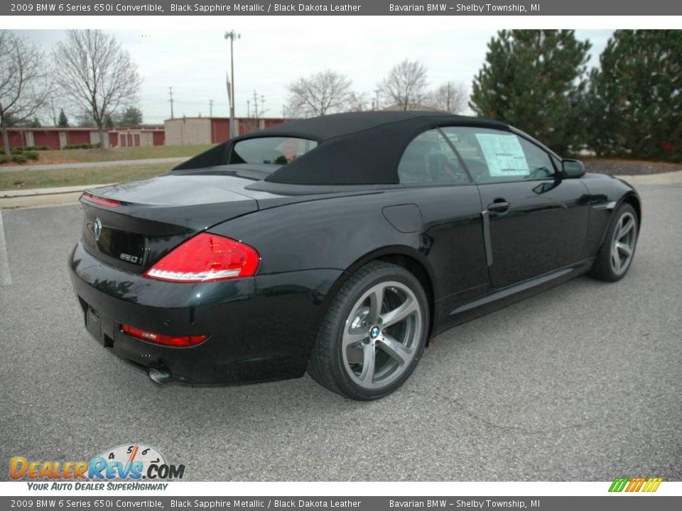 2009 BMW 6 Series 650i Convertible Black Sapphire Metallic / Black Dakota Leather Photo #5