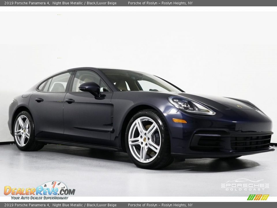 2019 Porsche Panamera 4 Night Blue Metallic / Black/Luxor Beige Photo #1