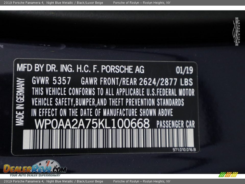 2019 Porsche Panamera 4 Night Blue Metallic / Black/Luxor Beige Photo #31