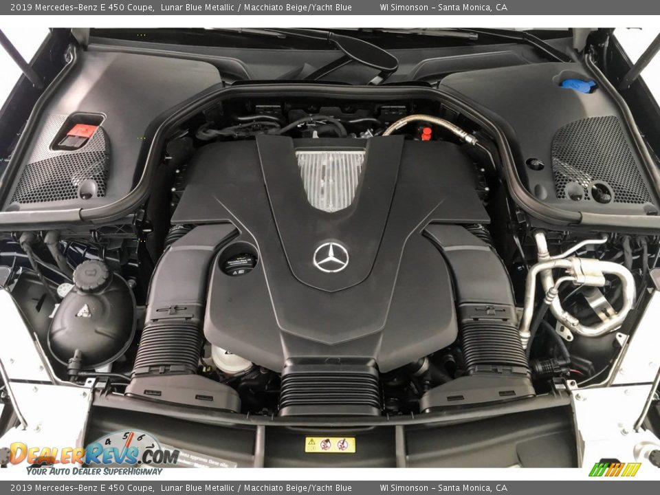 2019 Mercedes-Benz E 450 Coupe Lunar Blue Metallic / Macchiato Beige/Yacht Blue Photo #8