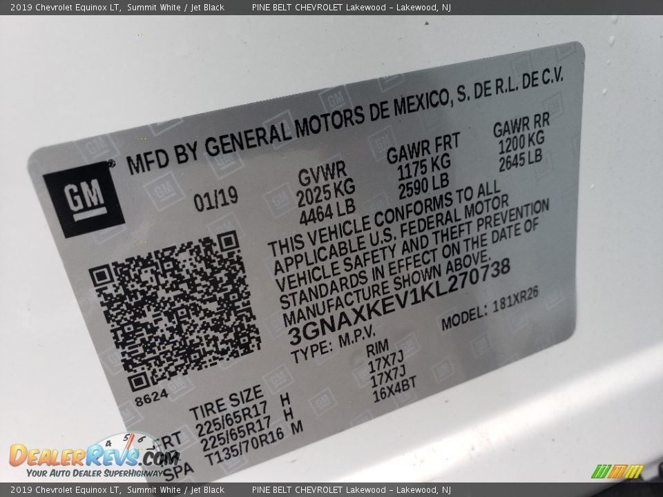2019 Chevrolet Equinox LT Summit White / Jet Black Photo #9