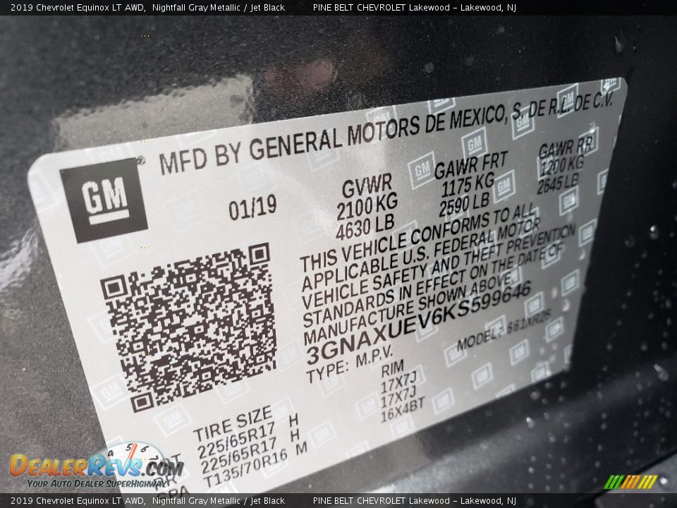 2019 Chevrolet Equinox LT AWD Nightfall Gray Metallic / Jet Black Photo #9