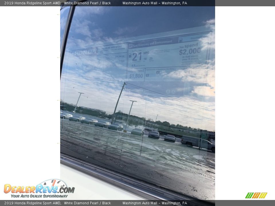 2019 Honda Ridgeline Sport AWD White Diamond Pearl / Black Photo #14