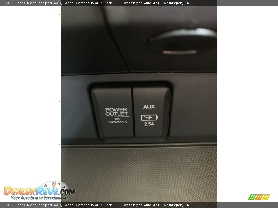 2019 Honda Ridgeline Sport AWD White Diamond Pearl / Black Photo #36