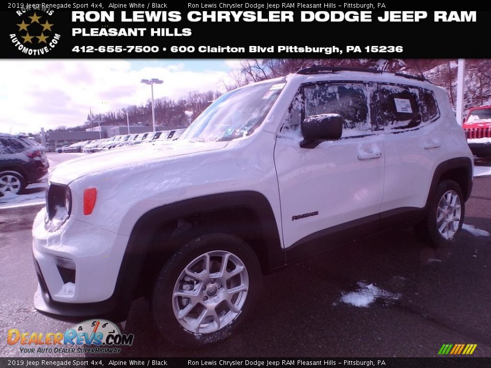 2019 Jeep Renegade Sport 4x4 Alpine White / Black Photo #1