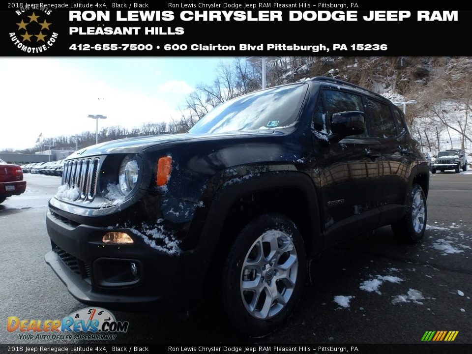 2018 Jeep Renegade Latitude 4x4 Black / Black Photo #1